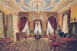 Drawing Room in the Manor House Grafskaya Slavyanka of Countess Julia Samoilova, Mid 19th century
