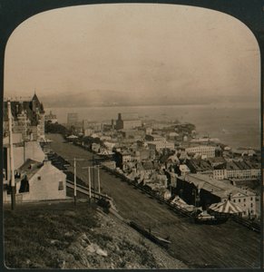 Dufferin Terrace, Old Town and St. Lawrence River from the Citadel, Quebec, Canada