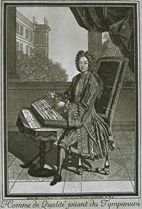 Dulcimer tympanum, French engraving of the seventeenth century, 1948 by Unbekannt