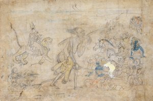 Durga and Kali Approach the Gathered Armies of Chanda and Munda