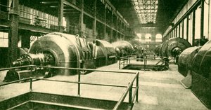 Dynamos at the Great Underground Generating Station at Lots Road, Chelsea