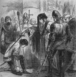 Edward III. Knighting the Black Prince, 1384, c1880