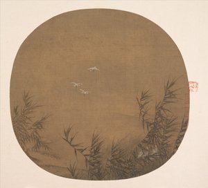 Egrets in Water Reeds