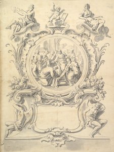 Elaborately Framed Roundel of Christ Washing the Feet of the Apostles by Unbekannt