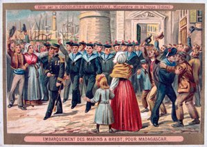 Embarkation of the Marines at Brest for Madagascar by Unbekannt