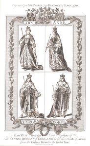 English Kings and Queens with coats of Arms by Unbekannt