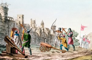 English Troops Attacking a French Town, Hundred Years War by Unbekannt