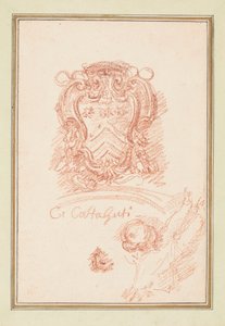 Escutcheon and Part of a Figure by Unbekannt