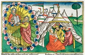 Moses Receiving the Ten Commandments by Unbekannt