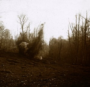 Explosion of Shell Fired by a Tank, c1914-c1918 by Unbekannt