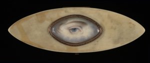 Eye Miniature on an Elliptical Ivory Box by Unbekannt