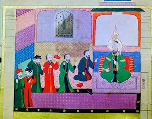 Ezekiel prophesying to the elders of Israel while captive in Babylon, c600 BC, 16th century by Unbekannt