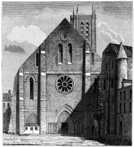 Façade of the Ancient Church of the Abbey of Sainte-Geneviève, Paris, France