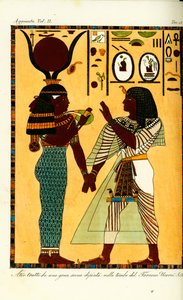 Figure of the Egyptian goddess Hathor with King Seti I from his tomb in Thebes, discovered by Giovanni Battista Belzoni by Unbekannt