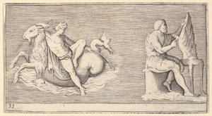 Figure on Seagoat, Man Carving Wing