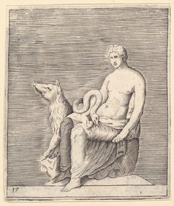 Figure with Pig and Serpent by Unbekannt