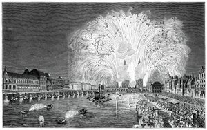 Fireworks On The Bridge, Paris, 1754