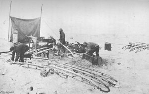 Fitting the Hand-Sledges with Runners, July 1895, 1897