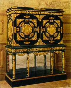 Flemish Cabinet of Ebony with Gilt Mounts