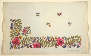 Floral design for printed textile by Unbekannt