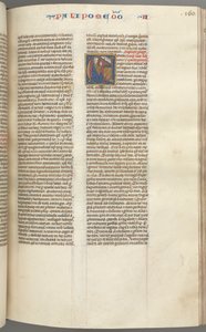 Chronicles II, Historiated Initial C, Solomon Kneeling Before an Altar Praying, c. 127 (detail)