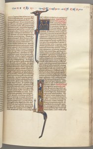 Esther, Historiated Initial, Two Seated Male Figures, c. 1275-1300 by Unbekannt