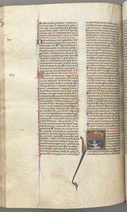 Psalm 68, historiated initial S, David in the water appealing to God above by Unbekannt