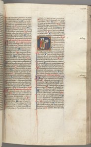 Psalm 97, Historiated Initial C, Two Clerics Singing at a Lectern by Unbekannt