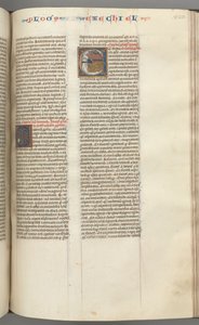 Ezechiel, Historiated Initial E, a Sleeping Ezechiel with His Vision of the Four Beasts by Unbekannt