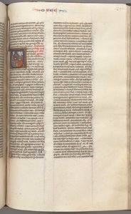 Hosea, Historiated Initial V, Hosea Preaching to Three Men by Unbekannt