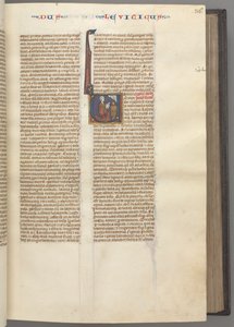 Leviticus, Historiated Initial V, Moses Offering a Sacrificial Lamb on an Altar by Unbekannt