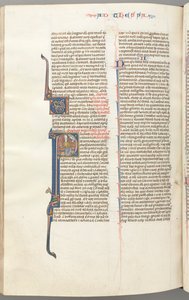 Thessalonians I, Historiated Initial P, Paul Seated with a Sword and a Book, c. 1275-1300 (Fol. 454v) by Unbekannt