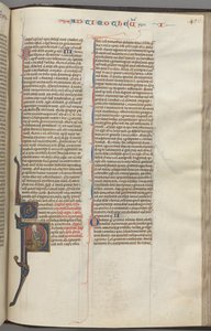 Timothy I, historiated initial P, Paul seated, c. 1275-1300 by Unbekannt