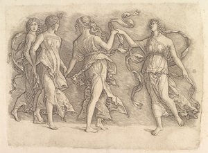 Four Dancing Muses by Unbekannt