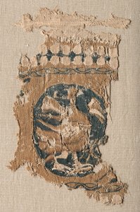 Fragment from a Hanging with Roundel and Border, 800s - 900s by Unbekannt
