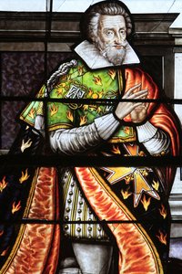 Francois de la Grange, Stained Glass Window Detail of the Assumption of the Virgin, Bourges by Unbekannt