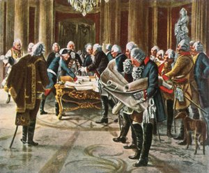 Frederick the Great Holds a Council of War with His Generals, August 1756