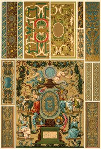 French Renaissance wall painting, polychrome painted sculpture, weaving and book covers by Unbekannt