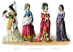 French costume: Charles VI, Charles VII, Louis XI