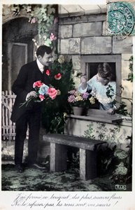 French romantic postcard by Unbekannt