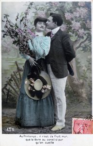 French Romantic Postcard by Unbekannt