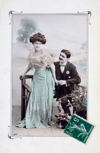 French Romantic Postcard, c1900