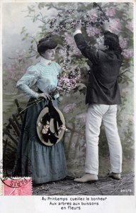 French Romantic Postcard, c1900 by Unbekannt