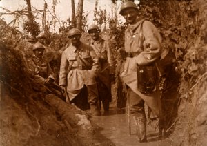 French Soldiers in the Mud, Chemin des Dames, Northern France