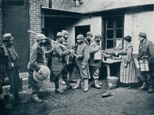 French Soldiers Returning from the Trenches Make a Halt for Refreshment by Unbekannt