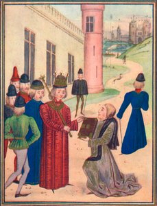 Froissart presenting his book of love poems to Richard II in 1395, 1905