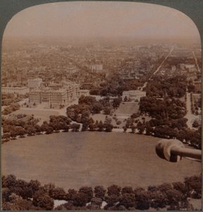 From Washington Monument North, the White House, Treasury and State Department, Washington, USA