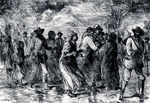 Fugitive slaves fleeing from Maryland to Delaware by way of the Underground Railroad by Unbekannt