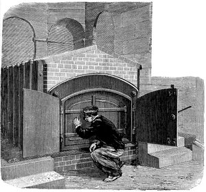 Furnace of the type to be installed in the Pere la Chaise crematorium, Paris, 1888 by Unbekannt