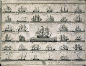 Engraving of War and Merchant Ships that Sailed in the Mediterranean by Unbekannt